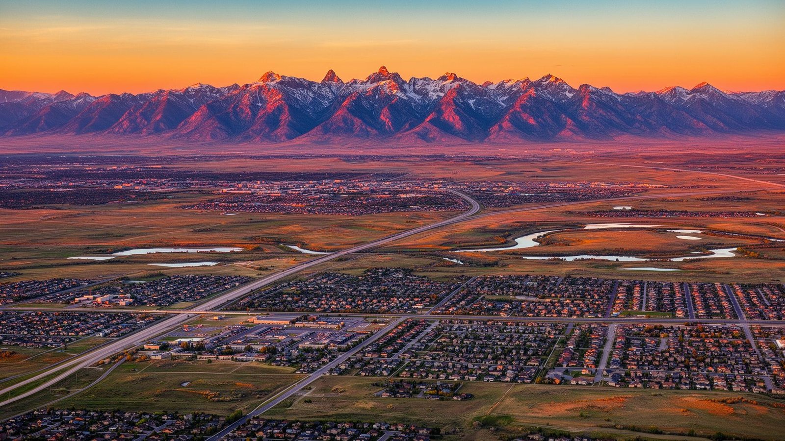 Aerial landscape of Northern Colorado showing new construction communities across multiple cities
